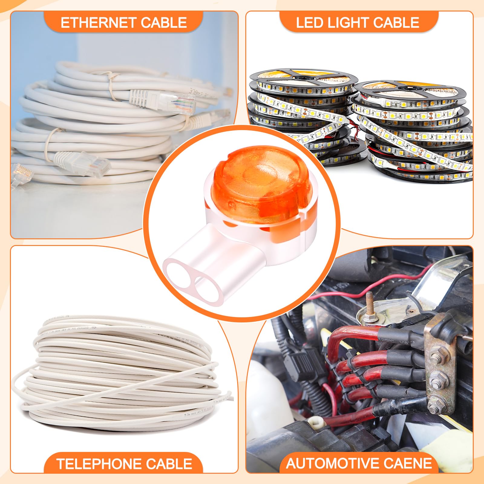 Zhengmy 1000 connettori per cavi di rete IDC impermeabili UY2 K2 riempiti di gel, connettori per cavi di rete telefonica, connettori per cavi di rete telefonica, connettori di testa per cavi elettrici