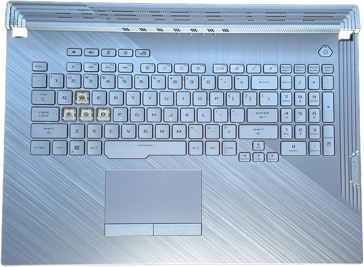 Original US Keyboard for ASUS ROG Strix G731/G712/G731GU/GL731GU/G712L 16-Pin Backlit Blue Keyboard Palmrest Touchpad Assembly (Compatible with Part Numbers 13N1-9BA0N01，V185062FS1, 0KN1-9V1US11