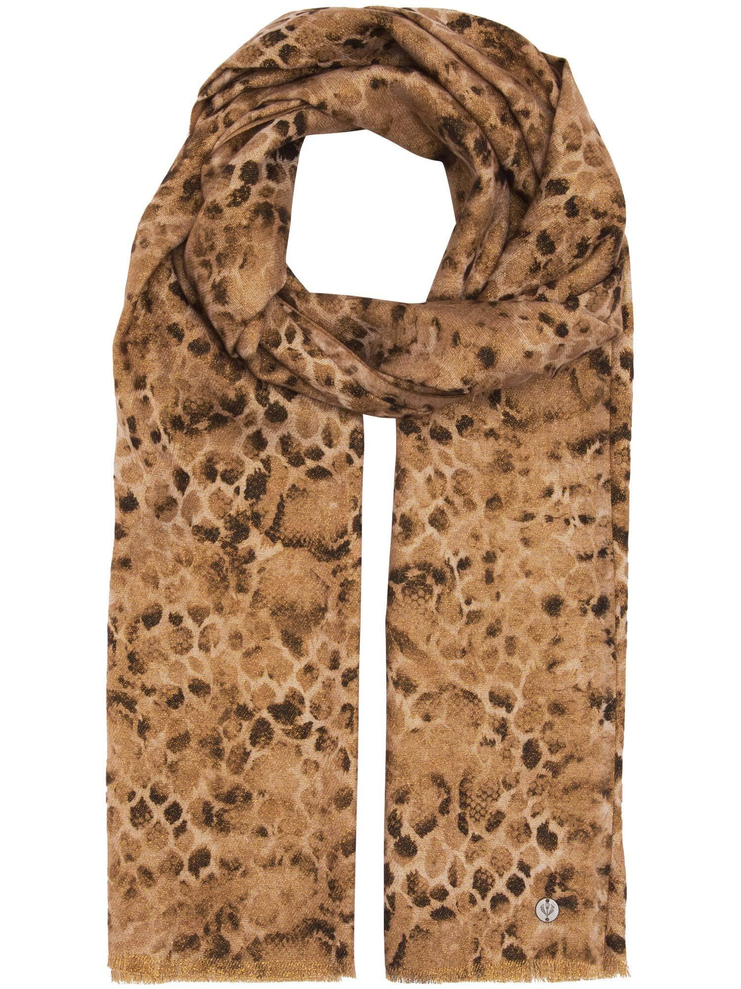 FRAAS Stola da donna double-face, stampa a pelle di serpente, glitterata, 70 x 182 cm, 100% poliestere