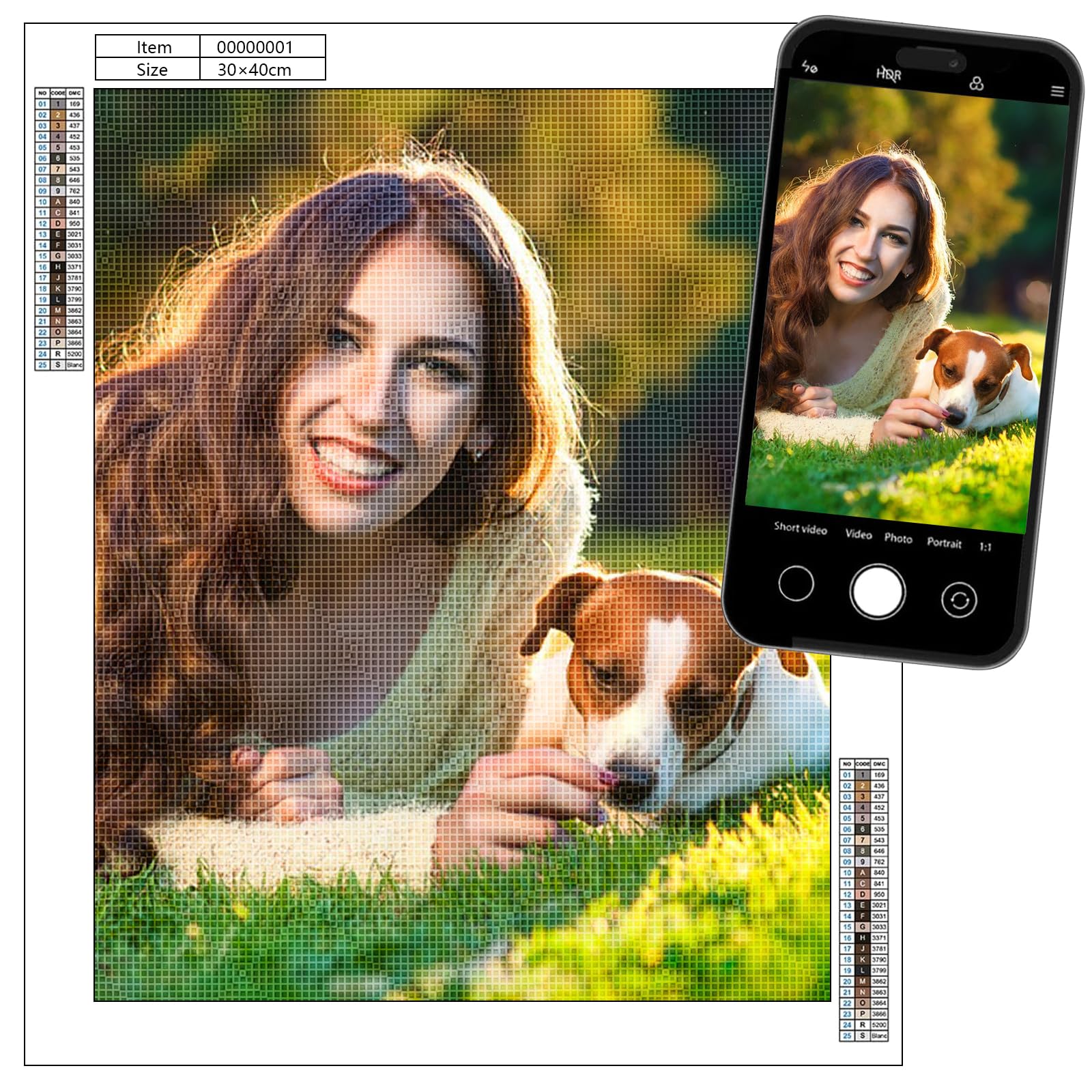 papasgix Personalised Diamond Painting kit, Custom Diamond Art Private Photo, Full Drill 5D Painting Kits DIY Gifts for Home Wall Decor