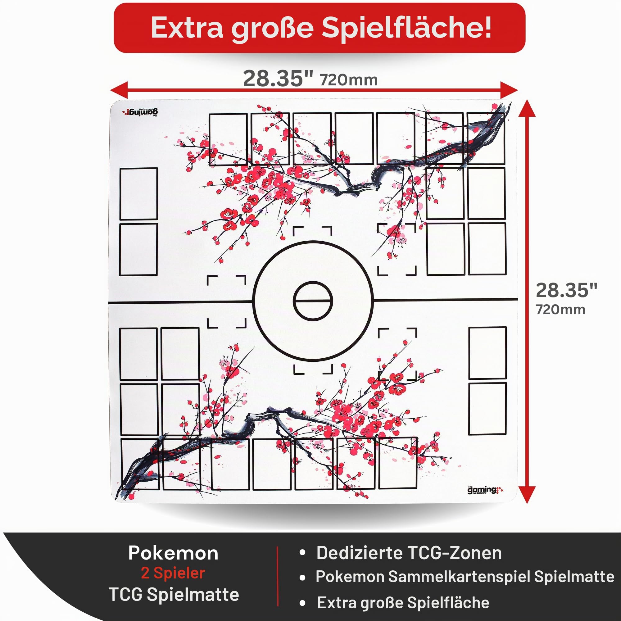 The Gaming Mat Company 2 Spieler Kompatibel Blossom Battle Mat Stadion Board für Pokemon Karten 72.0 cm x 72.0 cm x 0.4 cm