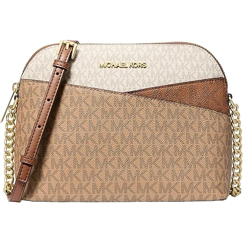 Michael Kors Jet Set Travel Medium Color-Block Signature Logo Dome Crossbody Bag