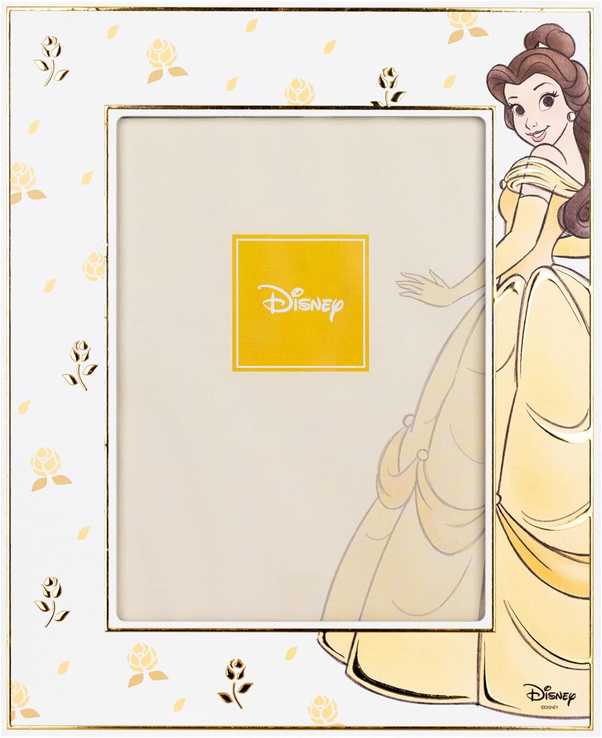 VALENTI & CO. - Disney Princess Belle - Wooden frame 13 x 18 cm - Table photo frame with silver details - Gift idea for birth or christening gift - Photo frame for girls bedroom