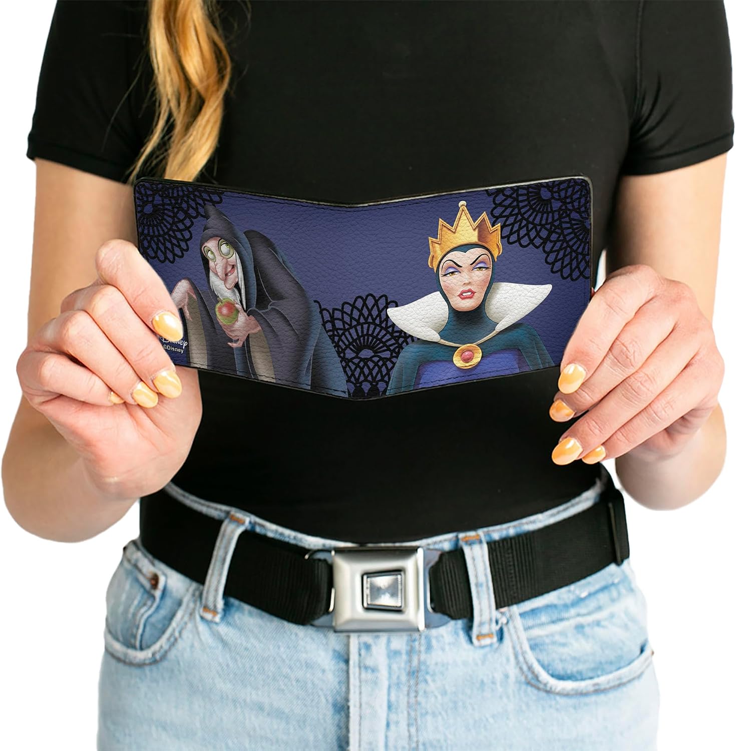 Buckle-Down Men's Snow White's Evil Queen + Old Witch Poses Purples/Black, Multicolor, Standard Size