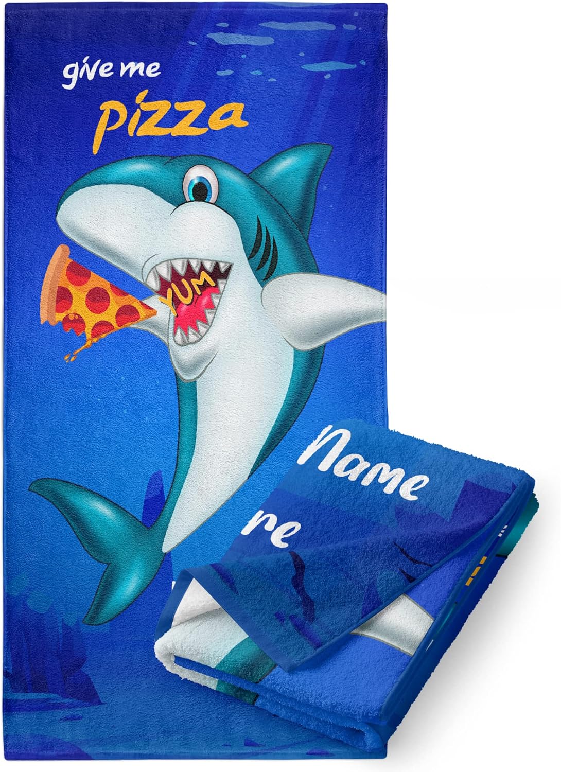 Personalized Colorful Kid’s Beach Towel with Underwater Octopus Theme and Custom Name for Boys or Girls, Soft Cotton, Quick Dry Microfiber, Absorbent for Pool, Bath, Travel Use, 30” x 60”