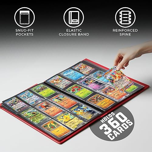Miniatura 10 de CardGuard Trading Card Pro - Páginas de carga lateral de 9 bolsillos Negro, Azul / Patchwork, Verde oscuro, Rojo, Blanco