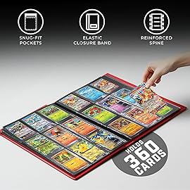 CardGuard Trading Card Binder Pro-Folio - 9 Pocket Binder - Side-Loading Album, Durable & Acid-Free Storage for Pokmon, YuGiOh, MTG, TCG, Game & Sports Cards, Red