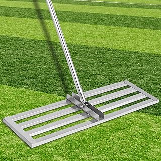 VEVOR Lawn Leveler Tool 17 x 10 in, Lawn Leveling Rake with 77 in Long Handle, Soil Leveling Tool Stainless Steel, Leveling Soil Dirt or Sand Ground Surface for Yard Garden Ground and Golf Lawn