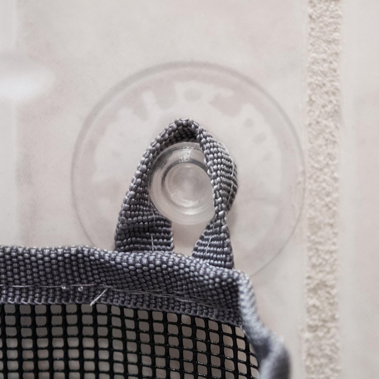 DII Bathroom Mesh Caddy Suction Organizer, Large Set, Gray 2 Piece