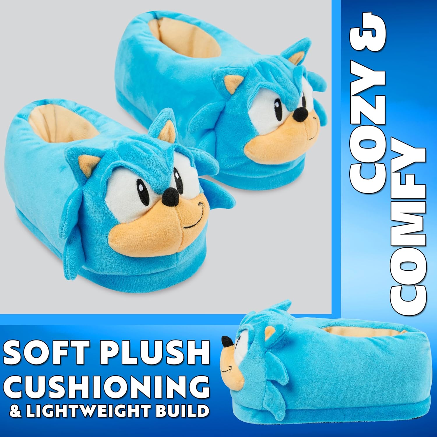 Get Trend Slippers for Boys, US 11.5–2.5, Plush, Fuzzy House Shoes, Kids Indoor Character Slippers, Gifts for Boys