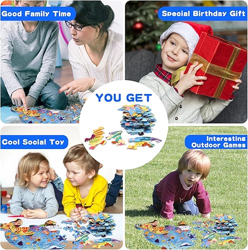 Miniatura 6 de Rompecabezas de suelo adecuado para niños de 3 a 10 años, único rompecabezas de arte grande con forma de animal irregular adecuado para niños y