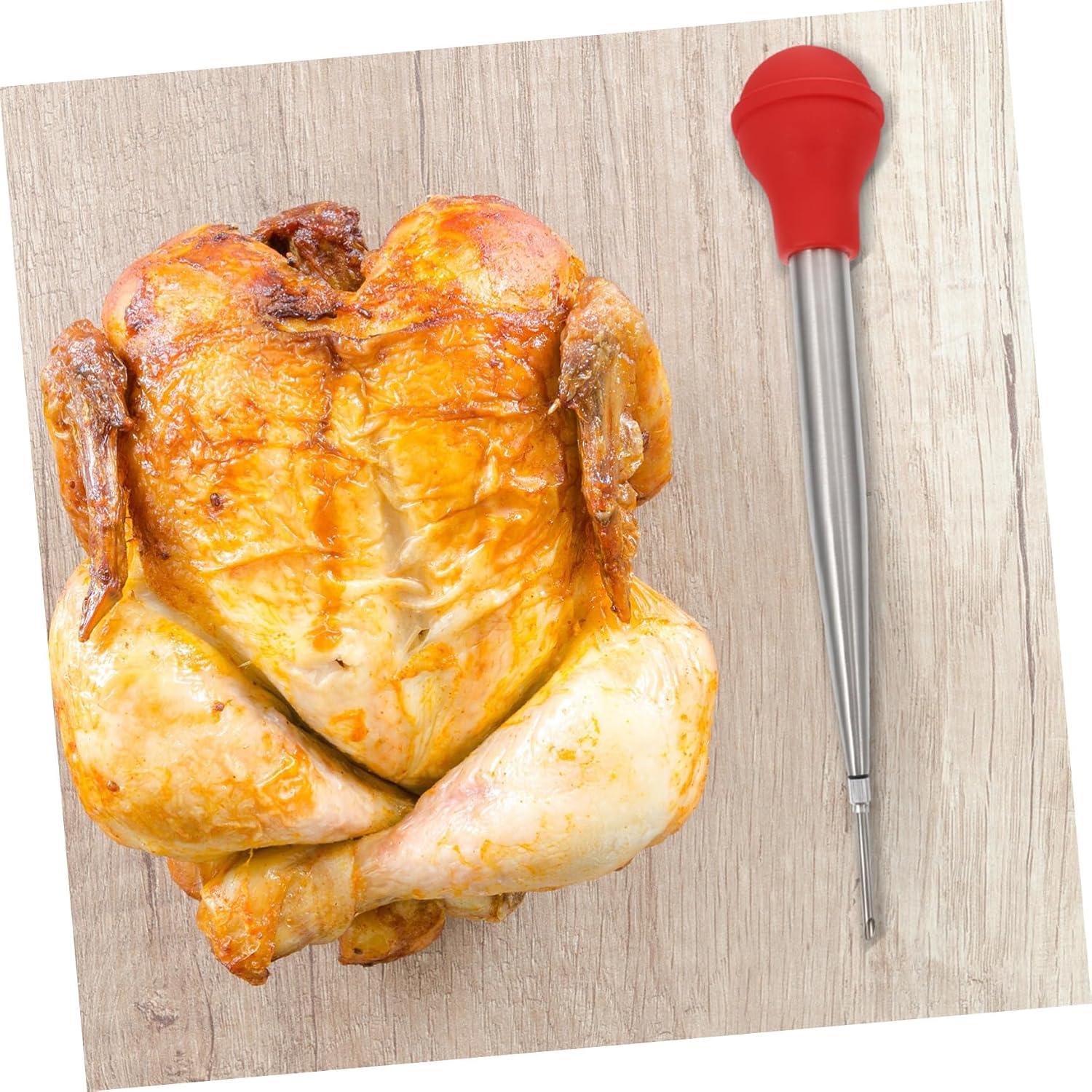 1set Kitchen Meat Injector Turkey Seasoning Tool Cleaning Brush for Bbq Marinade Injection for Families and Restaurants