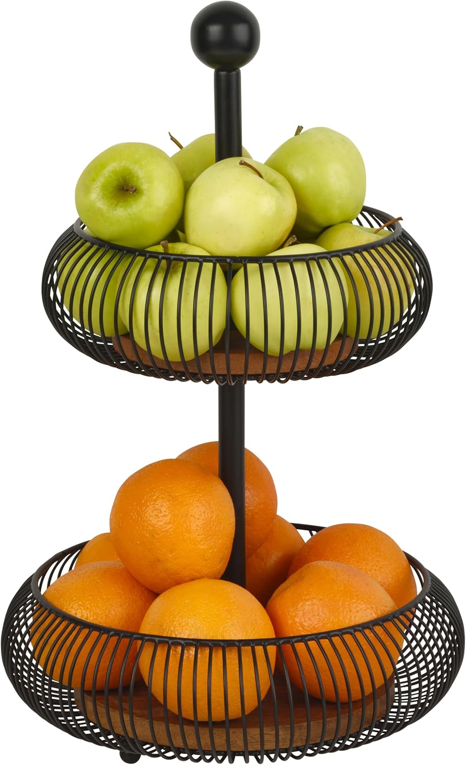 Gourmet Basics by Mikasa Westfield Fruit Kitchen Bathroom Storage Basket, 2 Tier