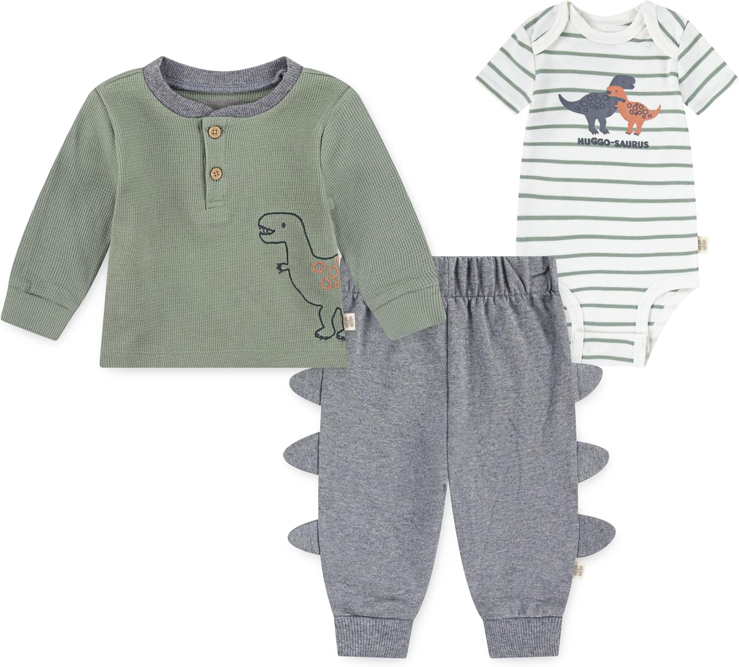 HUGGIES Baby Bodysuit, Long Sleeve Top and Pants 3-piece Outfit Set