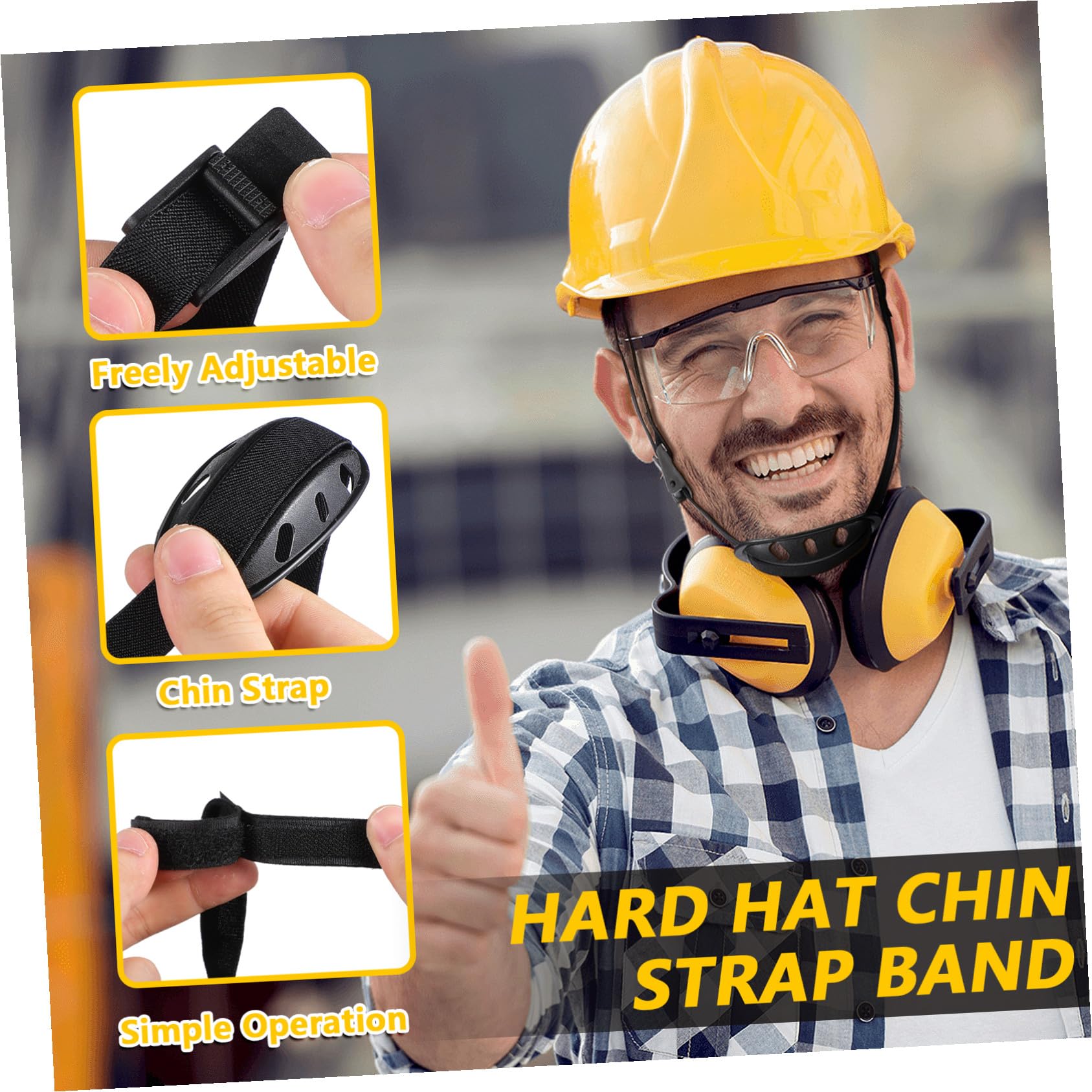 Cabilock 10 Pièces Sangle de Menton Ajustable pour Casque de Sécurité Légère et Confortable Protection Renforcée pour Chantier et Sports Installation Facile et Résistance Élevée Accessoire