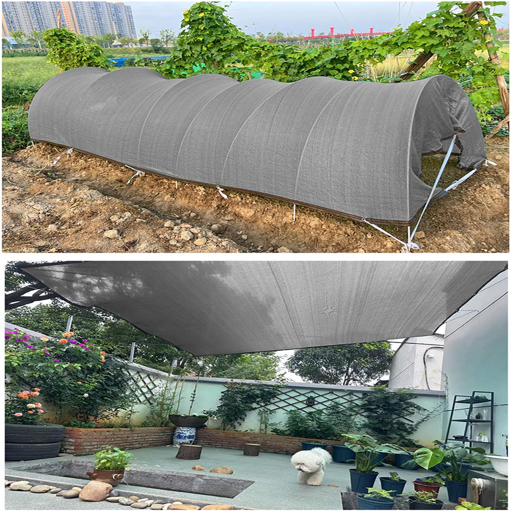 Exterior Red de Sombra con Ojales,Malla Sombreo y Ocultación | 90% de tasa de sombreado resistente a los rayos UV,transpirable, ligera y duradera,para invernadero,jardín,granero(4x6m)