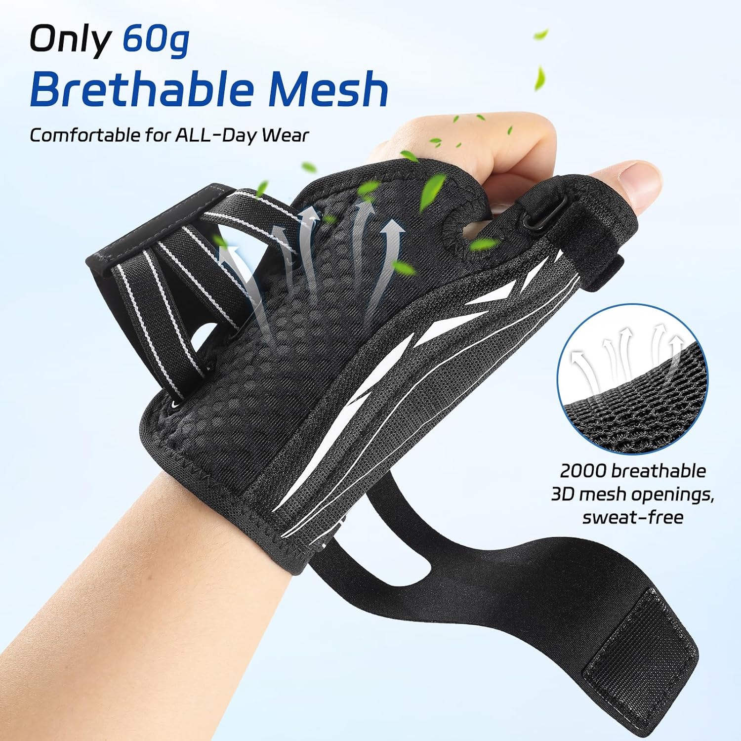 NEENCA Thumb Wrist Brace Support For Women&Men,Thumb Spica Splint For Night Support,Pain Relief For Trigger Thumb,CMC,De Quervains Tenosynovitis,Arthritis. (Black, Small, Left Hand)