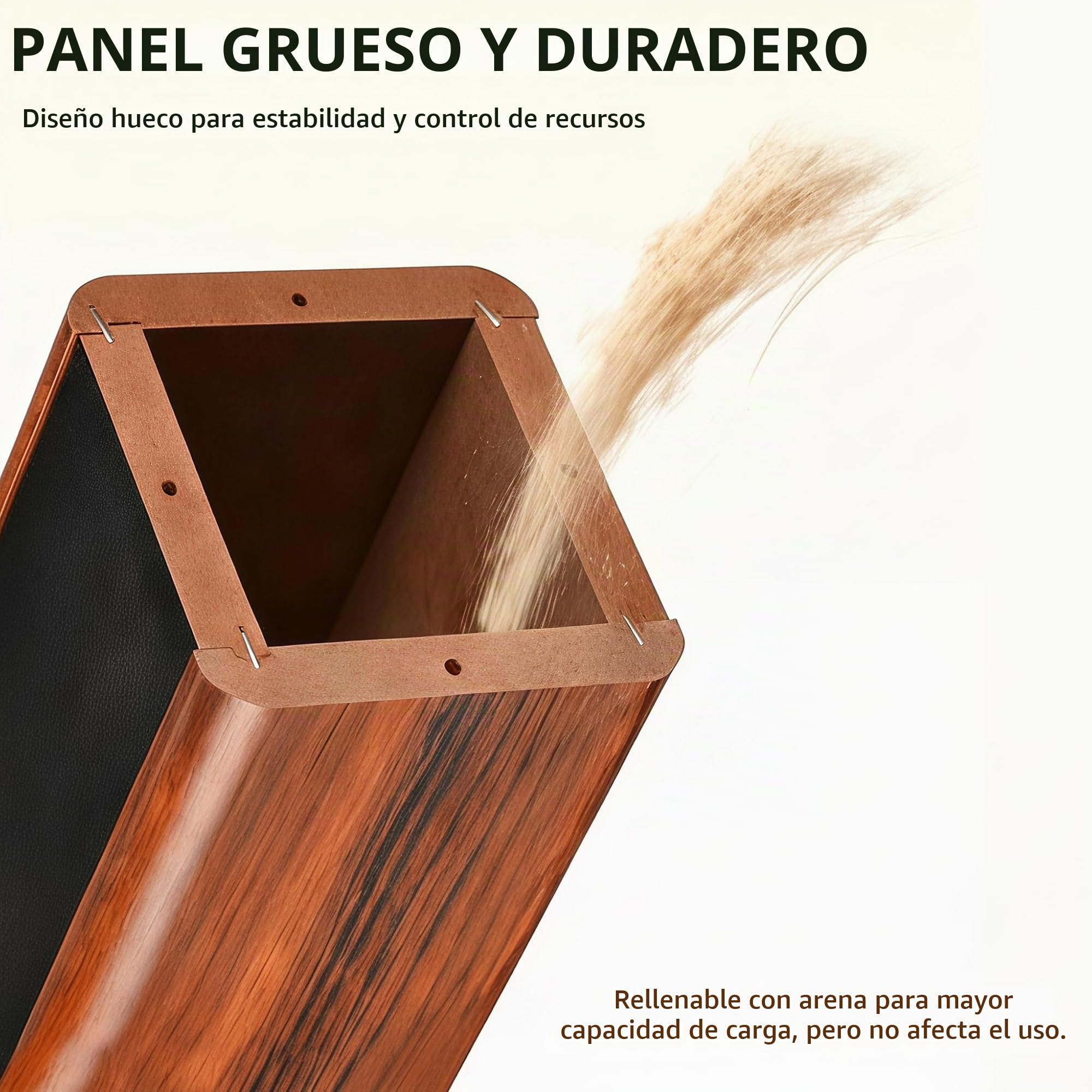 Soporte universal de madera para altavoces con capacidad de carga de 10 kg, par de soportes para cajas (altura 90 cm), con abrazaderas ajustables para cables y bridas, relleno de arena, negro