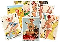 Vista 1 de Pin Up Hilda Jugando Cards. Tarjetas vintage de talla grande Pin Up Girl. 52 cartas y 2 comodines