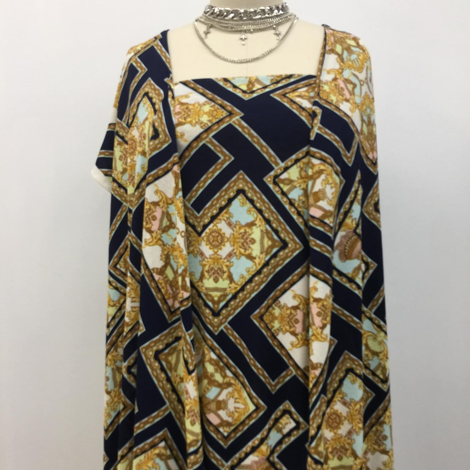 Conversational Pattern Printed Poly Spandex Twist Crepe Fabric/ 4 Way Stretch Crepe for DIY Projects/Conversational Design