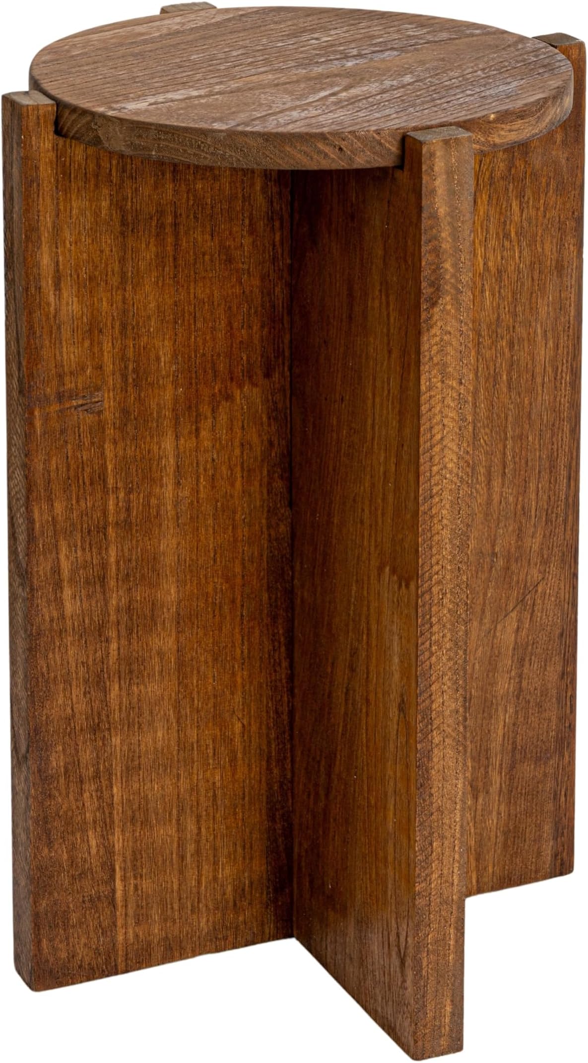 Amazon.com: Creative Co-Op Paulownia Wood Round Accent Table, Large, Dark Brown Stained : Home ...