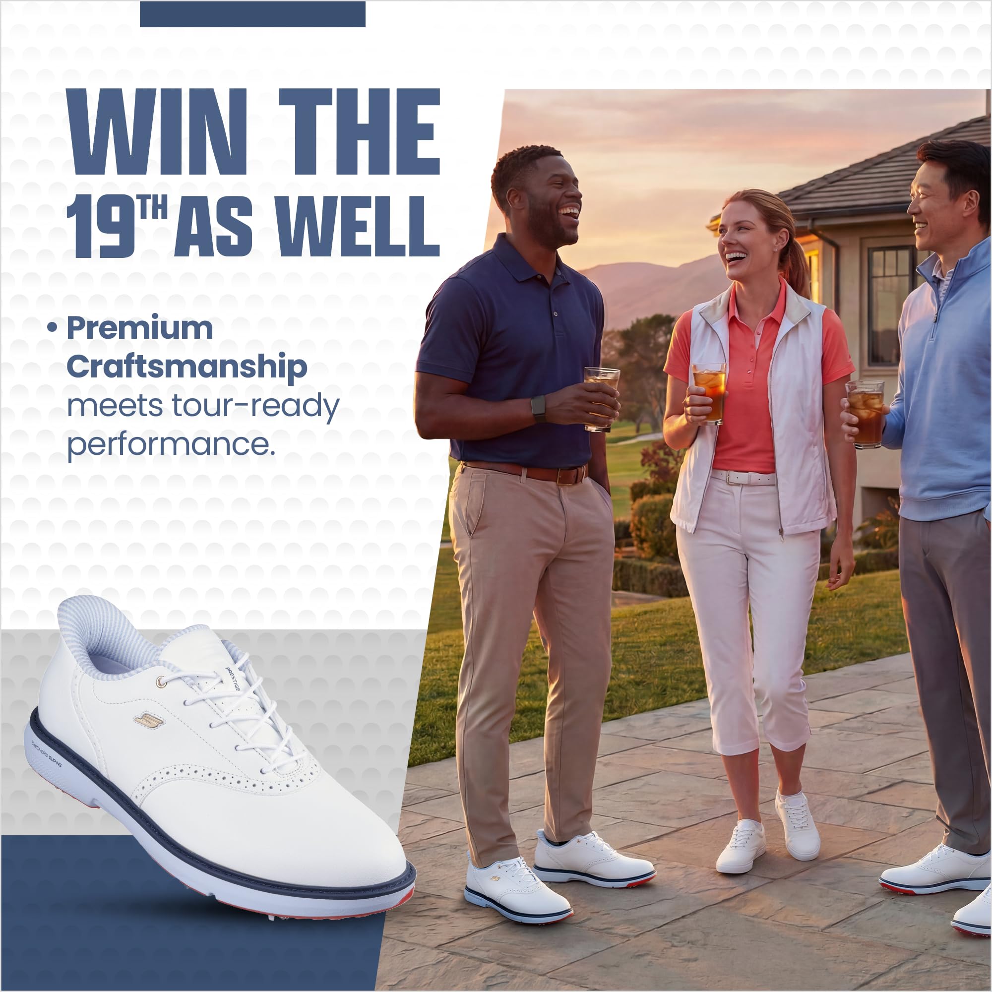 Skechers Hombre 2026 Slip-Ins GO Golf Prestige Zapatos Golf Cuero