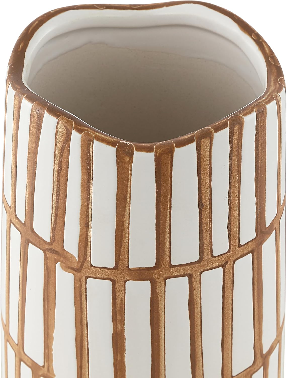 SAFAVIEH Home Collection Kai Light Orange/Cream Ceramic Decorative Vase Set of 2