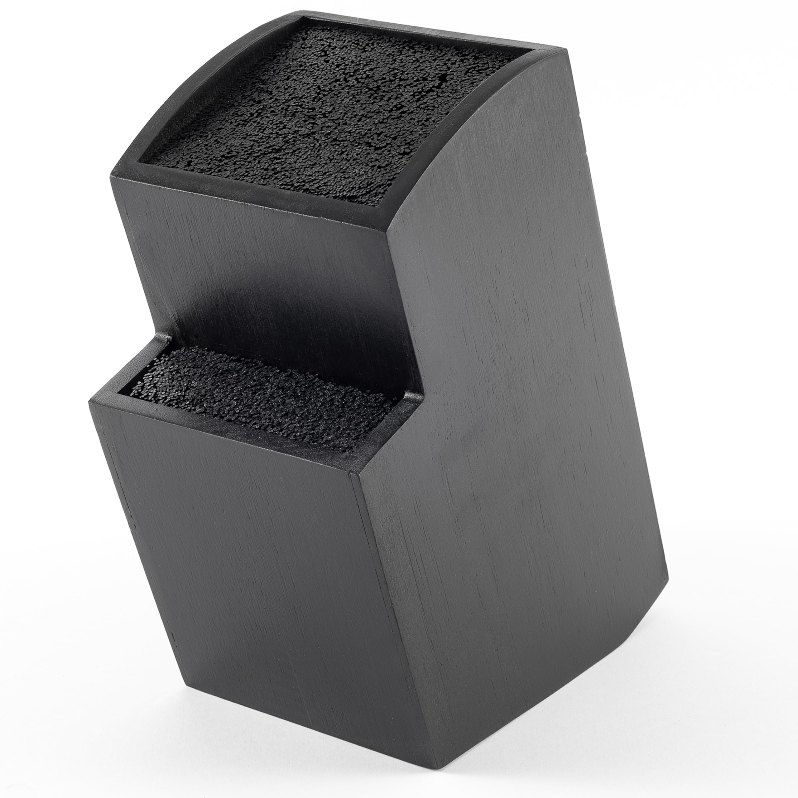 Hanseküche Ceppo portacoltelli - Portacoltelli senza coltelli in legno Tagliere (Bambù Nero, Quadrato Obliquo)