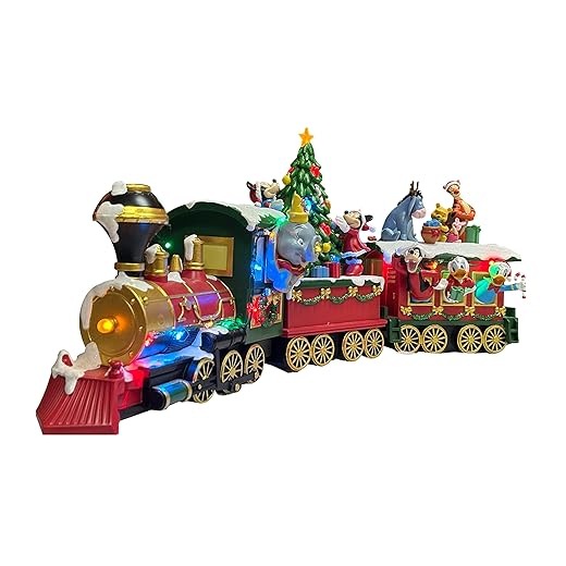 MOMENTS IN TIME 3 Pieces Christmas Holiday-Themed Train Set with LED Lights and Plays Music