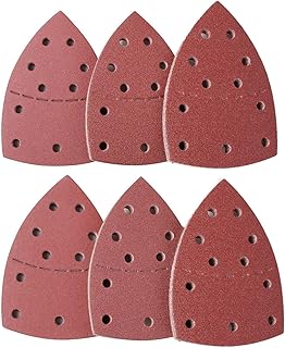 LATERN 60Pcs Sanding Sheets, 40/60/80/120/180/240 Grits Hook and Loop Mouse Sander Pads Sander Paper for Bosch Multi-Sander PSM 100A, PSM 200 AES, PSM 18 and All Oscillating Multi-Tool (15 x 10cm)