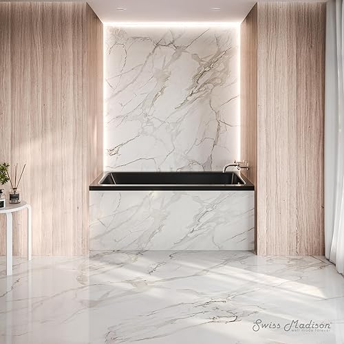 Miniatura 160 de Swiss Madison Voltaire - Bañera de alcoba de drenaje a mano izquierda de 60 x 30 pulgadas Bisque Brillante