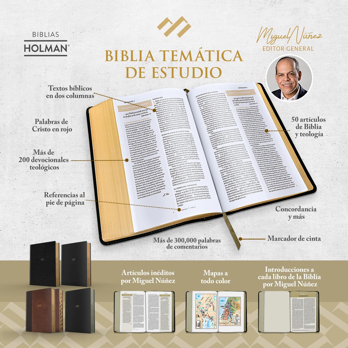 RVR 1960 Biblia temática de estudio, negro piel genuina: RVR 1960 Biblia temática de estudio, negro piel genuina/ Thematic Study Bible black genuine leather