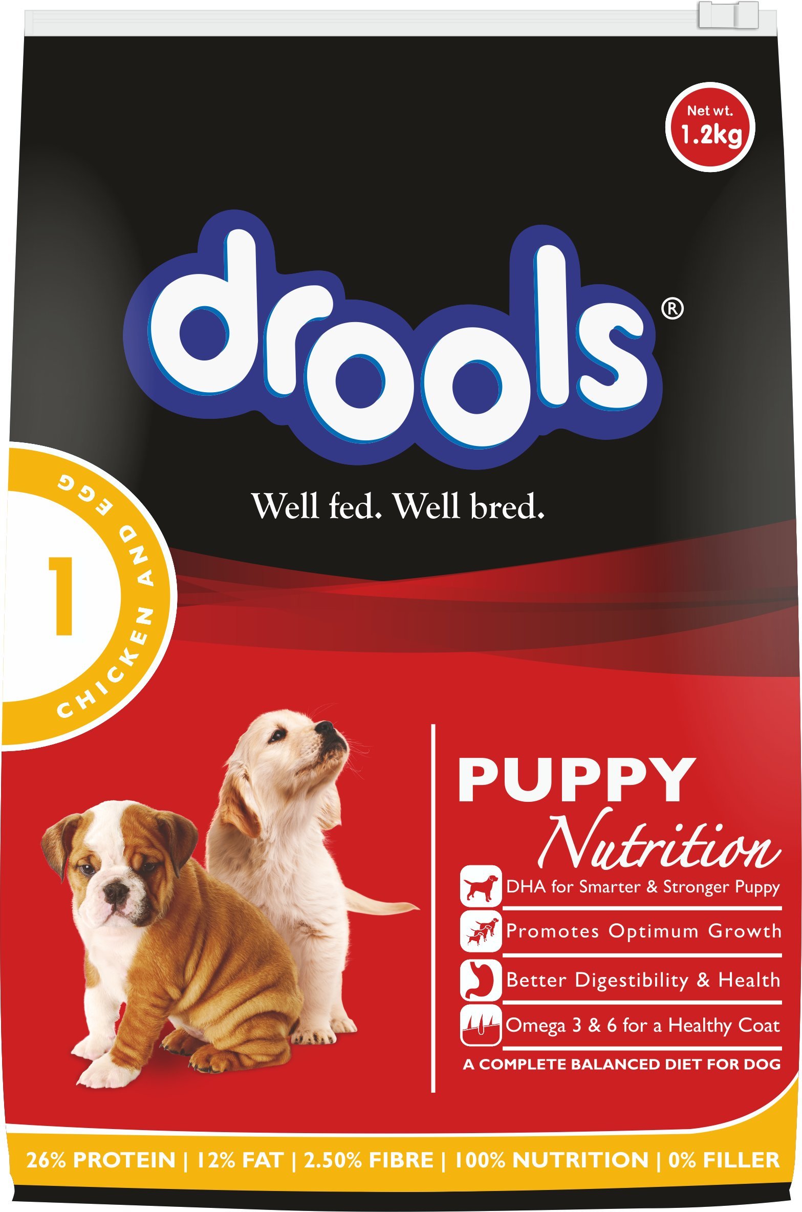 Drools Puppy Dry Dog Food Chicken and Egg , 1.2kg Pack (B01MXVW5BH) Amazon Price History, Amazon Price Tracker