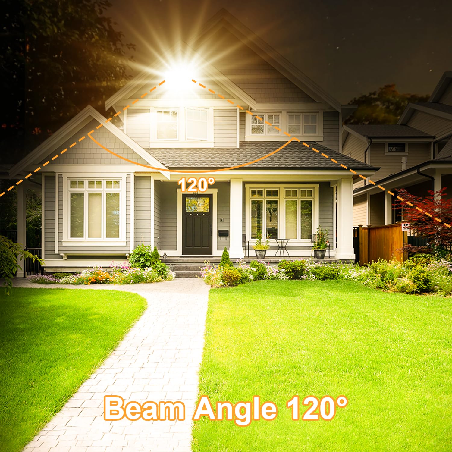 200W LED Flood Lights Outdoor, 3000K Warm White Plug in Flood