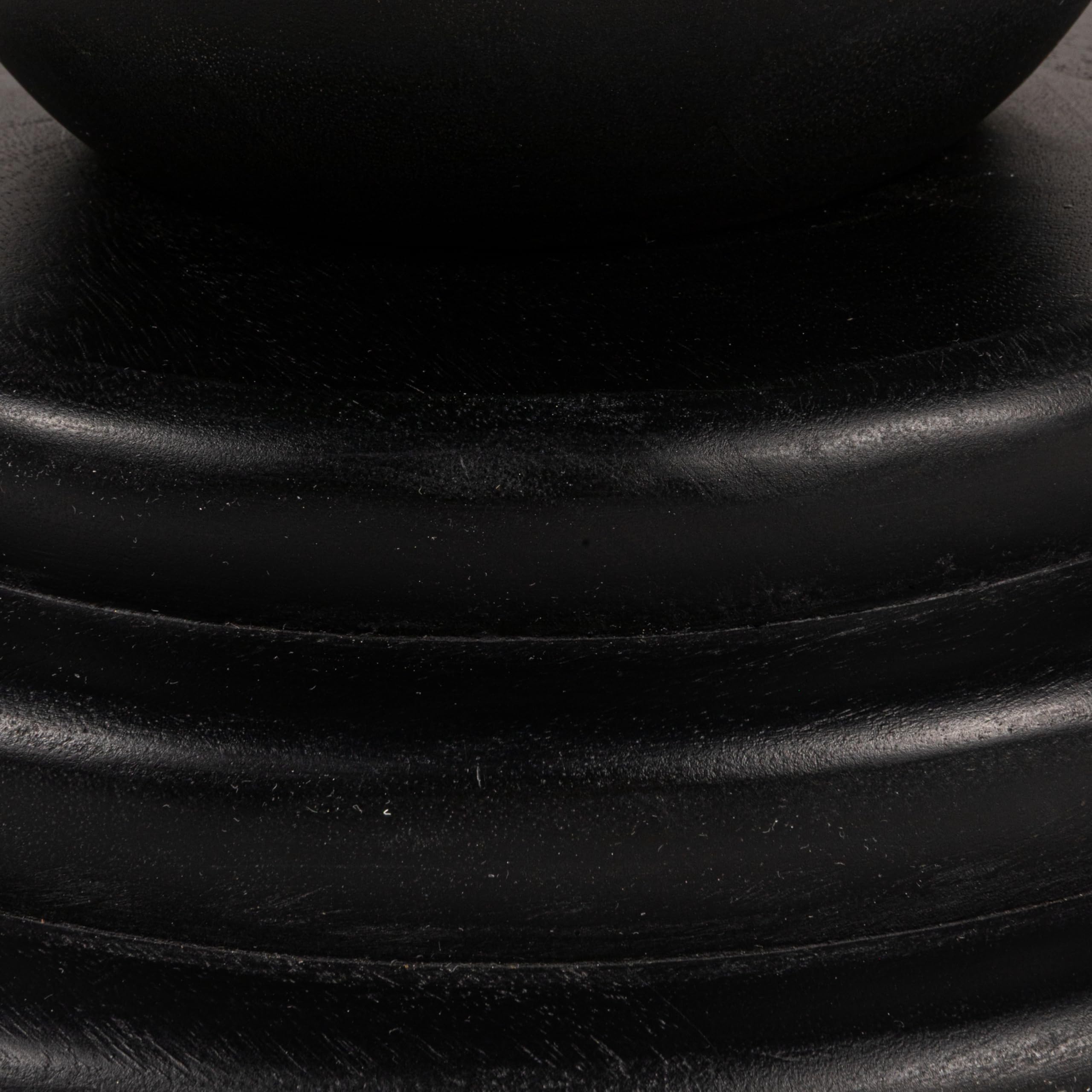 Creative Co-Op Round Mango Wood Bulbed Pedestal Coffee Table, Black