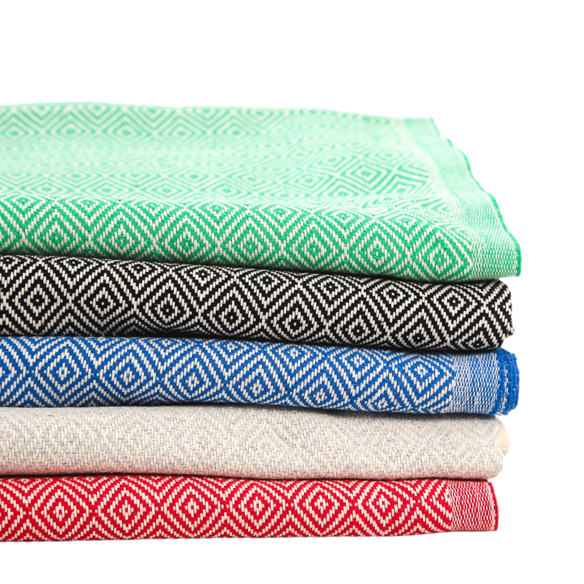 Lot de 2 serviettes de hammam et de sauna, serviette de bain Pestemal Fouta de qualité supérieure, élégante, serviette de plage Pestemal, design coloré et élégant (noir, lot de 2)