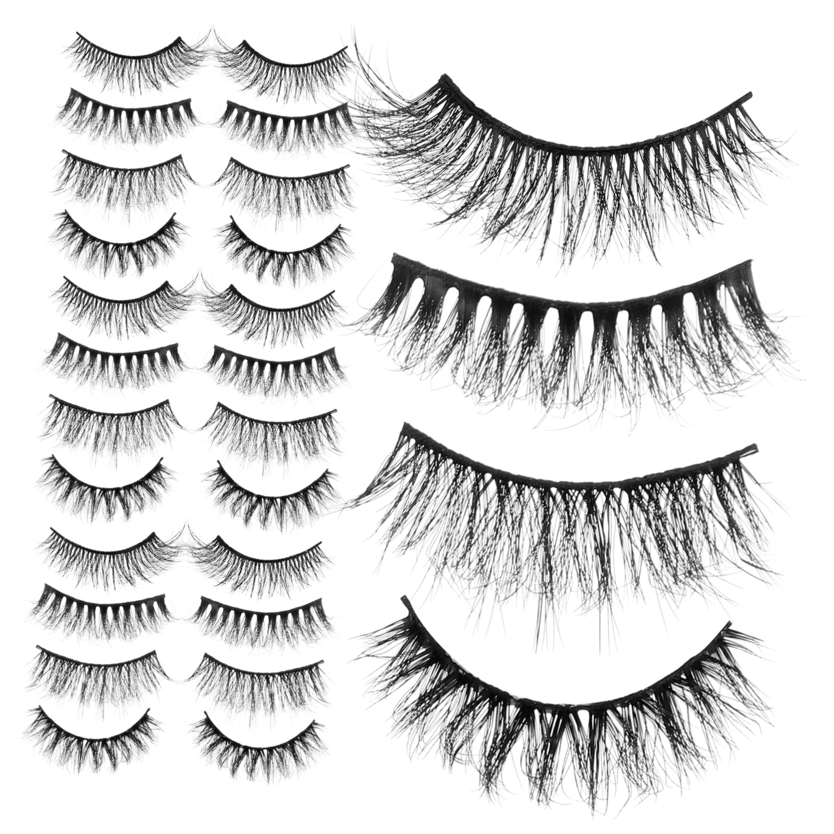 MAGICLULU 60pares Pestañas Postizas De Extensiones De Pestañas De Diseño Natural y Reutilizables Para y Hechas Mano Material y Cómodo