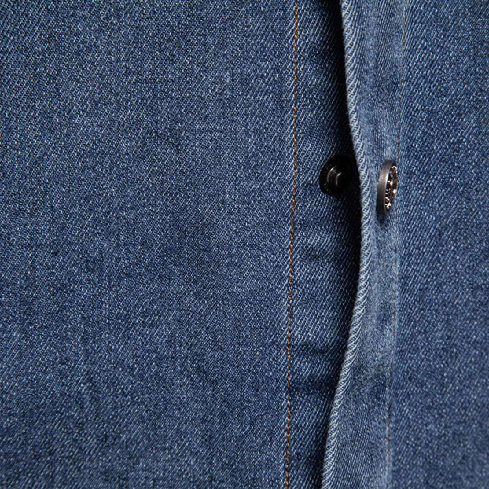 Camicia di Jeans Uomo, Camicia Denim Uomo, Camicia a Denim Camicie Regolare Classiche a Maniche Lunghe Casual Cotone Camicie da Cerimonia Business con Tasca Camicia Uomo Regular Camicia Uomo Estiva
