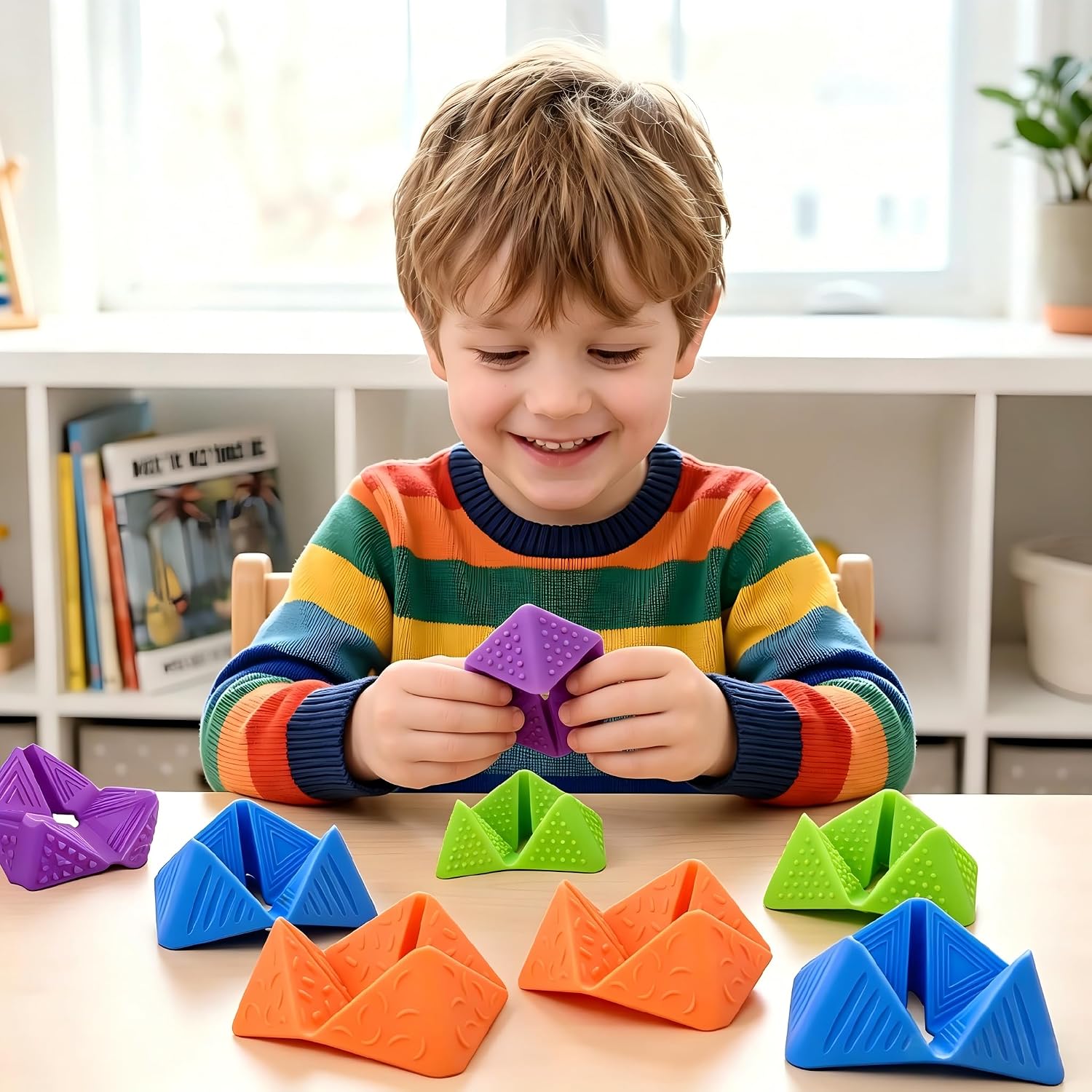 8 Pack Fidget Sensory Toys for Kids & Adults, Stress Relief and Calm Down. | Quiet Silicone Sensory Toys for Kids & Adults, for Autism, Anxiety & ADHD, Calming Must-Haves for Desk, Travel & Classroom
