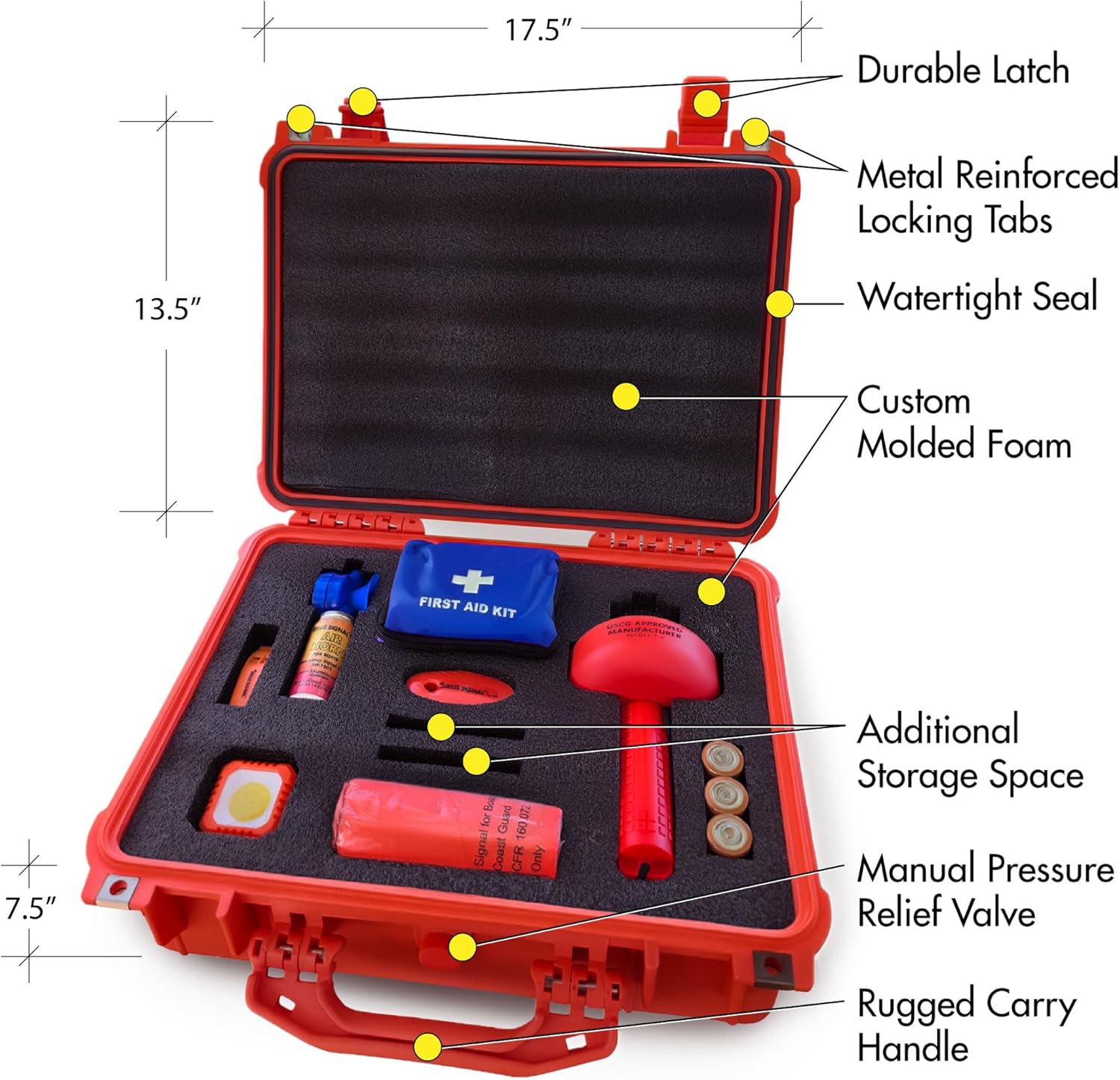Sirius Signal MK-1001 Boating Safety and Emergency SOS Kit - Complete Visual, Audible, and First Aid System - USCG Approved