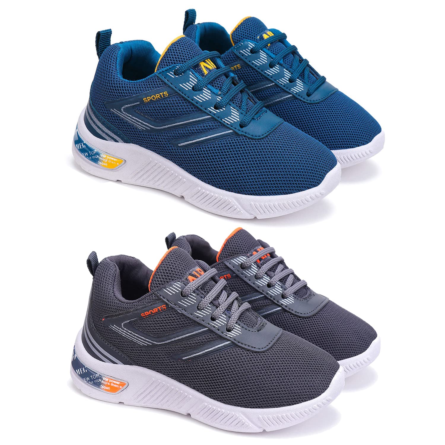 BERSACHE Sports Shoes for Kids | Latest Stylish Sports Shoes for Boys | Lace-Up Lightweight Multicolour Shoes for Running, Walking Shoes (Pack of 2) Combo(MM)-1857-1856 (B0BN35YHZM) Amazon Price History, Amazon Price Tracker