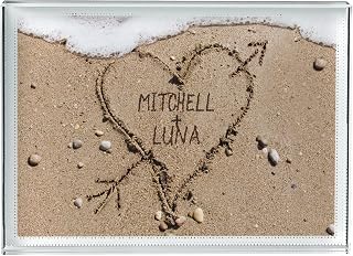 Let's Make Memories Personalized Heart in Sand Glass Block - For Couples - Wedding - Anniversary - 7"Wx5"H