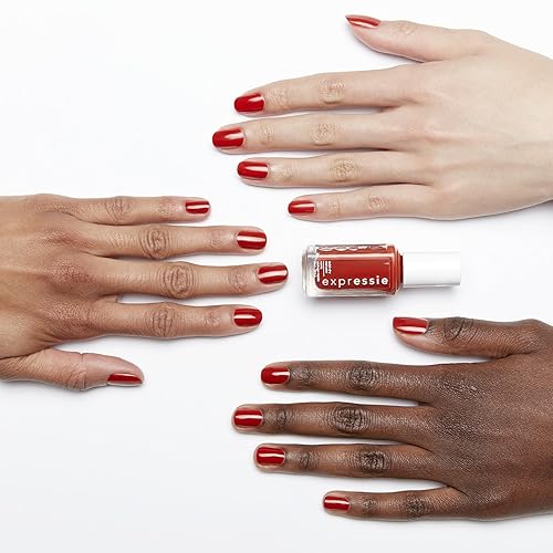 Miniatura 3 de Essie Expressie - Esmalte de uñas de secado rápido, rojo brillante vegano, Bold And Be Bold, 0.33 fl oz