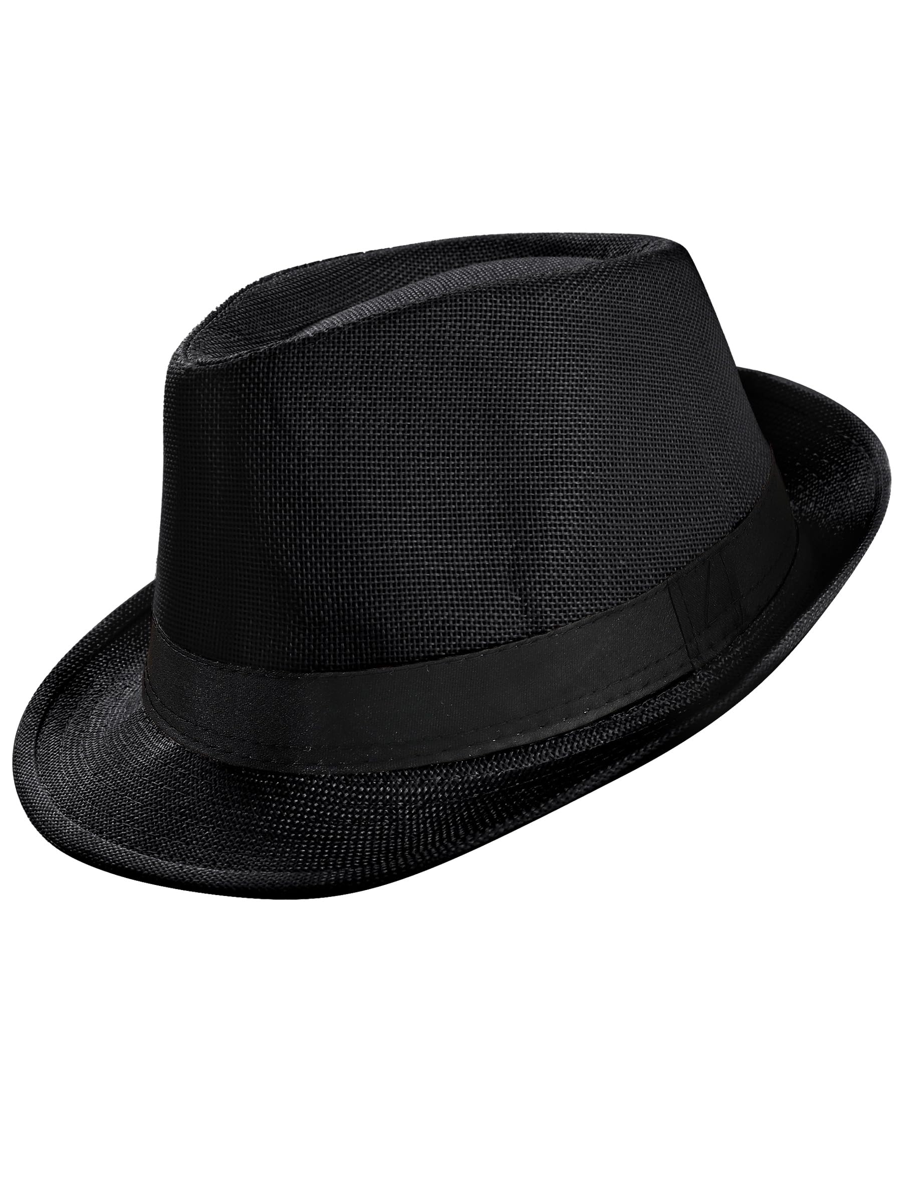 BABEYOND Men's 1920s Short Brim Trilby Fedora Hat