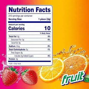 Mentos Chewy Mint Candy Roll, Fruit, 14 Pieces Per Roll, 15 Count Pack