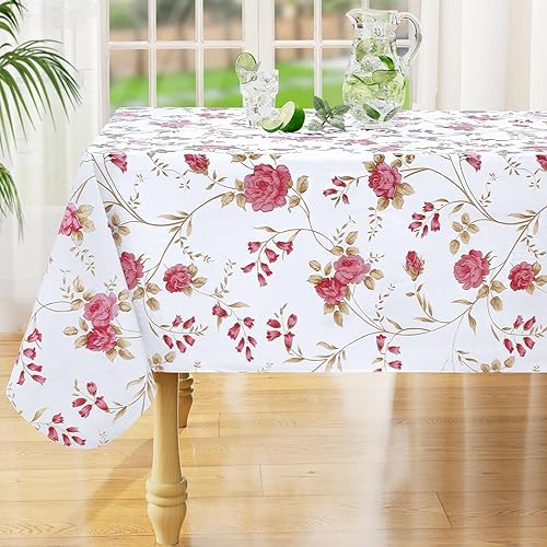 Miniatura 23 de misaya Mantel rectangular de vinilo impermeable, mantel lavable con reverso de franela, mantel de plástico para cena, picnic, interior y exterior