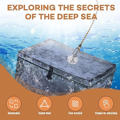 Vista 21 de Neosmuk Imán de pesca negro, imán de 2 pulgadas, 350 libras + imanes fuertes resistentes para removedor, imanes de neodimio de alta potencia