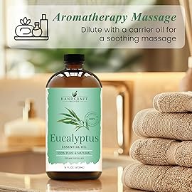Handcraft Blends Eucalyptus Essential Oil in Glass Bottle - Huge 16 Fl Oz - 100% Pure and Natural - Premium Grade Oil for Diffuser and Aromatherapy, Skin, Massage, Candle and Soap Making Fragrance