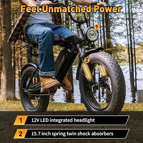 Miniatura 6 de Electric Bike for AdultsElectric Mountain Bike 1008W Brushless Motor 624Wh Removable Battery, 28MPH 20" Fat Tire Electric Bike