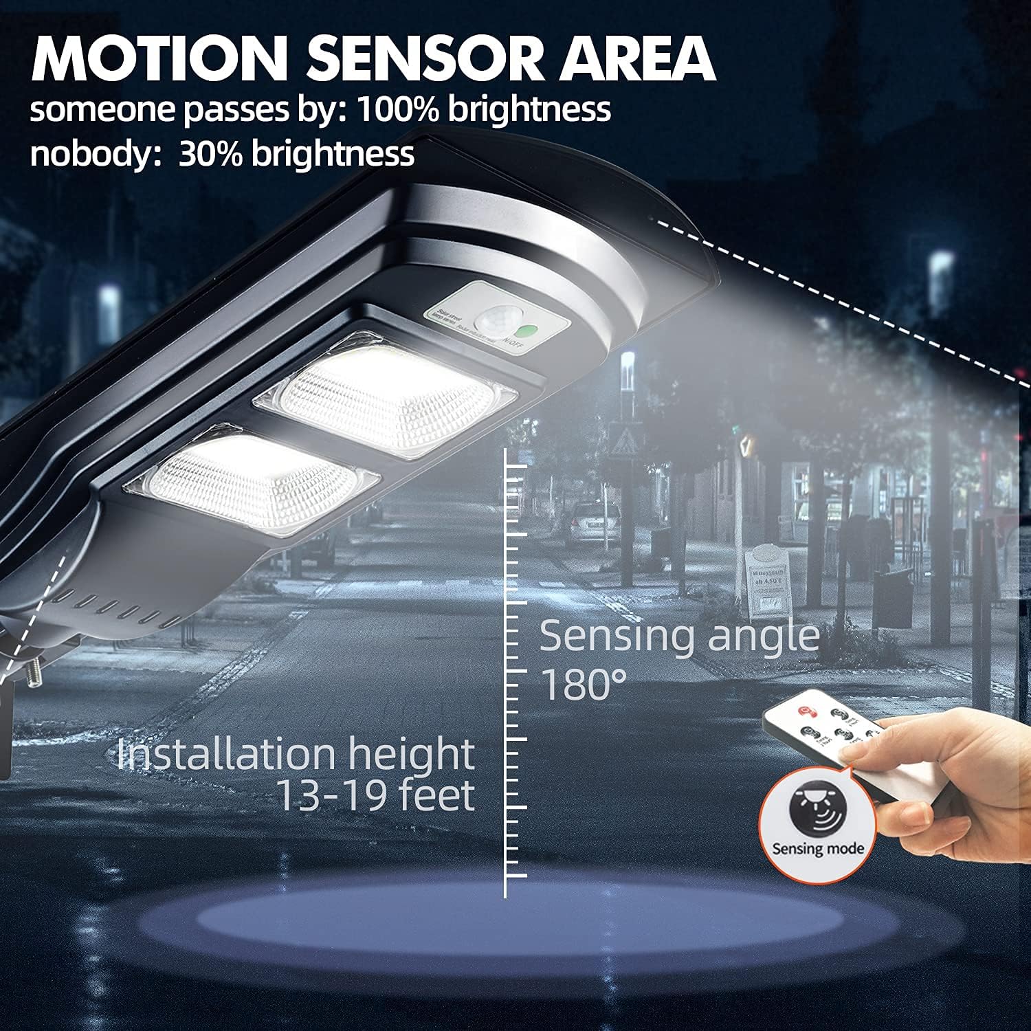 Top Brands Solar Street Light 4000LM Dusk to Dawn Outdoor Lighting Solar Powered Outdoor Lights with Motion Sensor and Remote Control JSIEEM